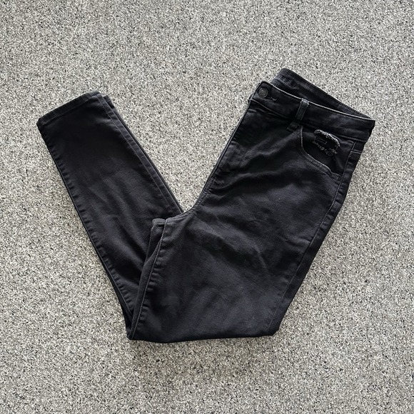 American Eagle Super Hi Rise Jegging Women's Size 16 Short 24x26 Distressed - Picture 1 of 10